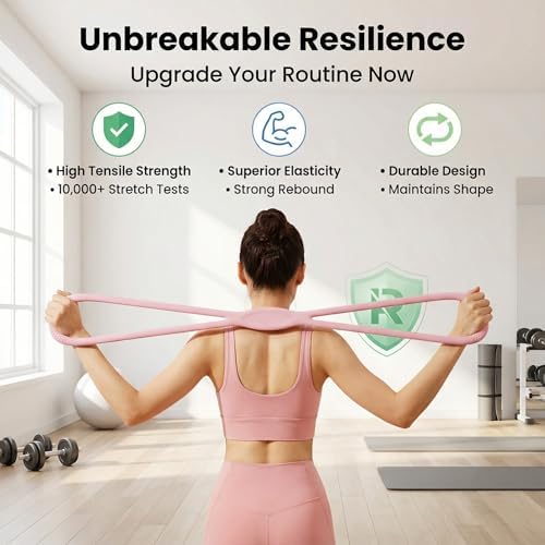 Resistance Bands, Figure 8 Resistance Bands for Women Men, 8 Shaped Resistance Rubber Band for Arms, Back, Shoulder Stretch with Handles, Not Break, Portable