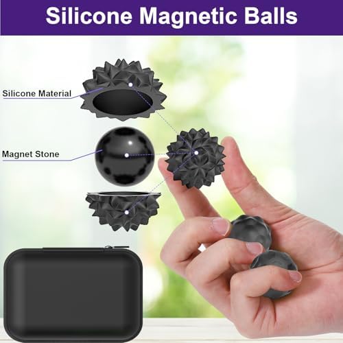 BUSOHA Silicone Magnetic Fidget Balls - 8 Pack Fidget Toys for Adult