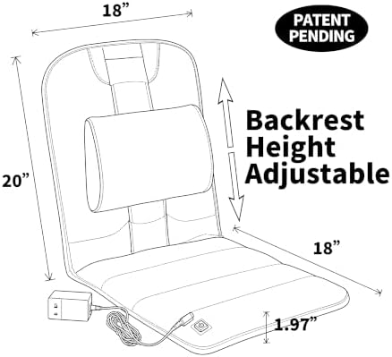 Melissa Heated Office Chair Cushion with Adjustable Lumbar Support