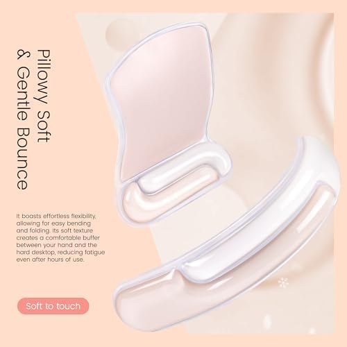 Ospelelf Mouse Pad with Wrist Rest and Ergonomic Gel Keyboard Hand Wrist, Support for Typing Gaming, Relieve Wrist Pain, Cool & Easy to Clean, for Office, Programmer, Home Computer Use, Pink