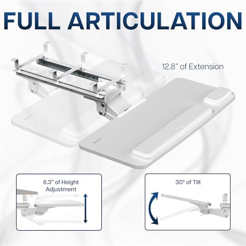 VIVO Premium White Under Desk 27 x 11 in Keyboard Tray, MOUNT-KB27P-W