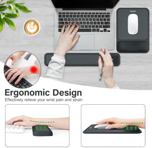 MOSISO Color Scheme Wrist Rest Support for Mouse Pad&Keyboard Set
