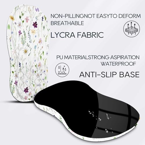 Ergonomic Mouse Pad with Wrist Rest, Soft Mousepad with Beautiful Flowers Plant，Memory Foam and Non-Slip Pu Base for Pain Relief, Gaming Mouse Pad for Desk, Home, Office