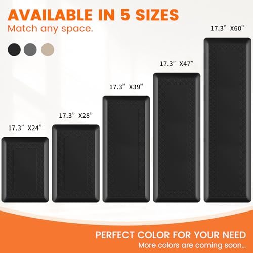 4/5 Inch Thicker Kitchen Mats Anti Fatigue Comfort Mat Standing Desk Rugs