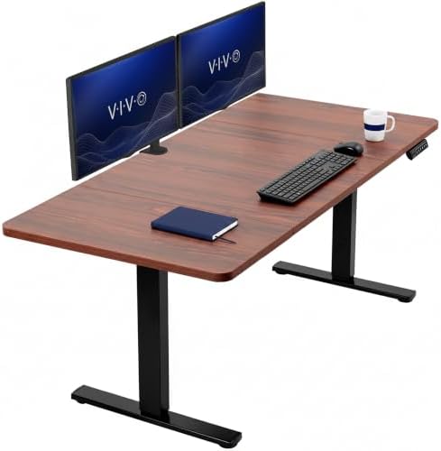 VIVO Dark Walnut 60 x 30 in Standing Desk, DESK-KIT-1B6D-30