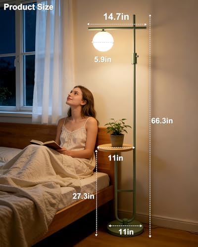 Lightdot Floor Lamps with Table, 66IN Dimmable Modern Standing Tall Lamp
