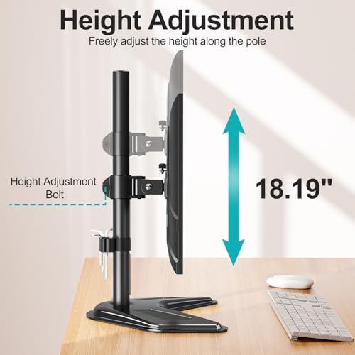 MOUNT PRO Free Standing Single Monitor Stand for Max 32 inch/17.6lbs Screen
