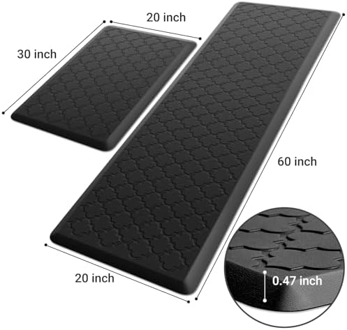 Kitchen Mat 2 PCS Cushioned Anti-Fatigue Floor Mat Standing Mat for Kitchen