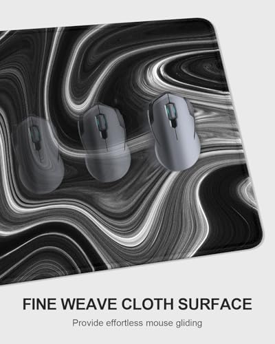 Auhoahsil Large Mouse Pad with Wrist Rests for Keyboard & Mouse, Thick Soft Ergonomic Memory Foam Wrist Supports, Big & Long Desk Mat 35.5 x 15.7 in, for Office Gaming Computer, Abstract Contour