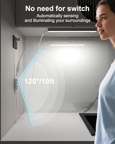 ASOKO Motion Sensor Dimmable Led Under Cabinet Light, 12" Cool White