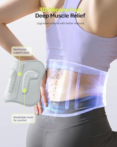 Rakiie Lower Back Brace for Women, 9X Support System, Purple XXL