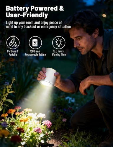 Cordless Desk Lamp, Magnetic Wall Mount LED Light, Portable Warm Night Light, Rechargeable Battery Powered Lamp, Dimmable Brightness & 3 Color Modes, Table Light for Reading, Work, Bedroom, Hallway