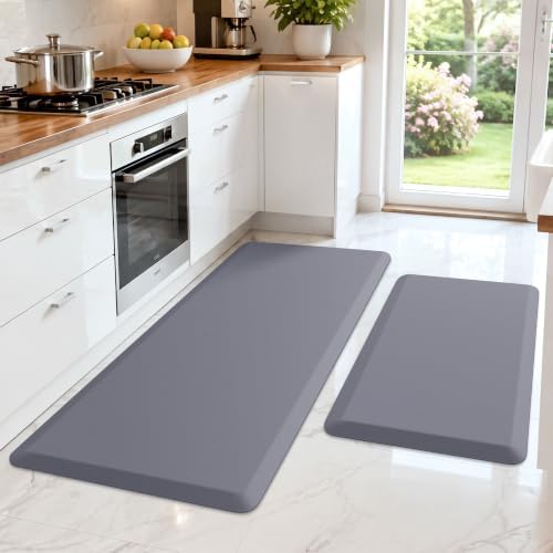 HappyTrends 2 PCS Kitchen Mat Cushioned Anti-Fatigue Floor Mat, Heavy Duty