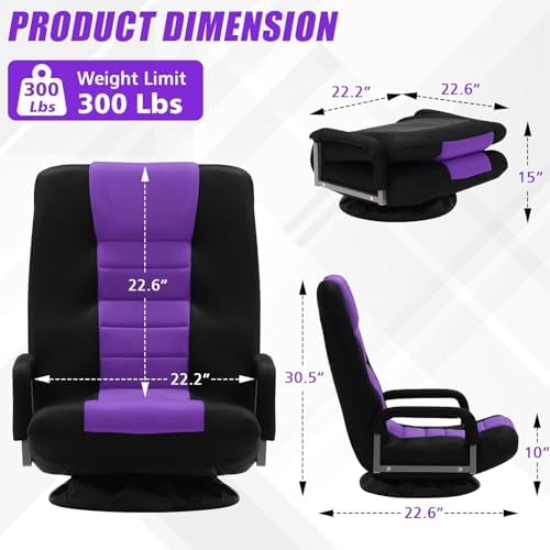 Swivel Gaming Chair 2PACK Video Game Chairs w/6 Adjustable Postion