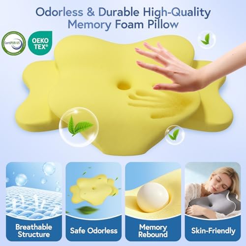Ergonomic Cervical Memory Foam Pillow for Sleep Apnea Neck Support