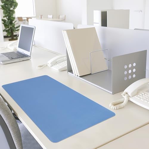 Leather Desk Pad Mat, Blue Desk Mat, 23.6" x 13.7"