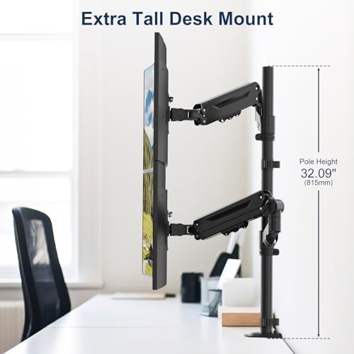 Stacked Monitor Mount for 17-40 Inch Screen, 26.4 lbs per Arm
