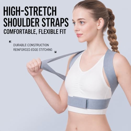 Posture Corrector for Women & Men, Back Brace for Upper Back Pain Relief, Adjustable Shoulder Support Posture Trainer, Helps Improve Spine Alignment, Reduce Slouching, Ideal for Office Work, Sitting, Driving & Daily Use
