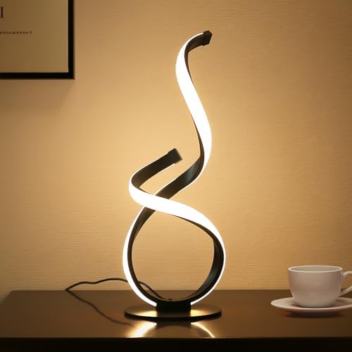 Modern Cool LED Table Lamp, Spiral Touch Control Desk Light