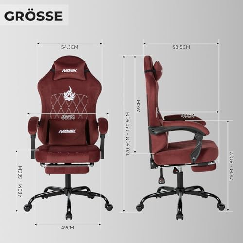 Ergonomic Gaming Chair Video Gamer Chairs Gaming Computer Chairs Gamer Chairs for Adults Massage Lumbar Support Swivel Height Adjustable Headrest Backrest RED