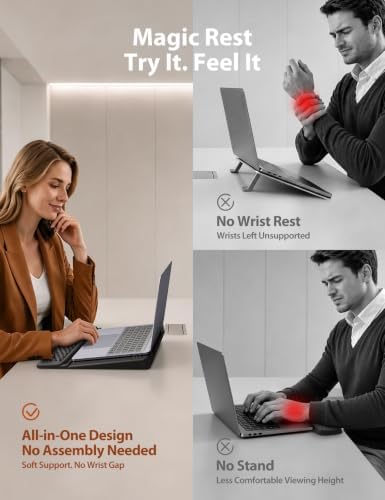 Vaydeer Laptop Stand with Wrist Support, Memory Foam Laptop Wrist Rest