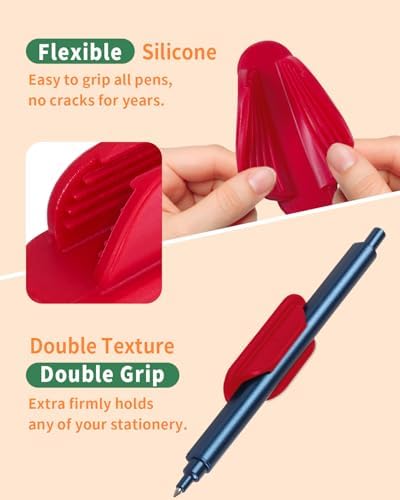 Tiizze Adhesive Pencil Holders for Desk Set of 10 - Silicone Pen Holder with 15 PCS Upgraded Adhesive Pads - Flexible Pencil Holder for Walls Clipboards, Office Essentials Accessories Teacher Supplies