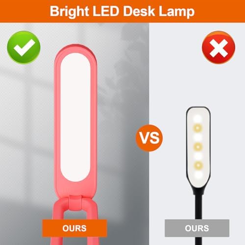 Giryuhd LED Desk Lamp for Office Home & Battery Operated Lamp Rechargeable Lamp Foldable & Portable Light, LED Desk Light Strip, 3 Brightness Dimmable Small Desk Lamp Wireless Reading Lamp