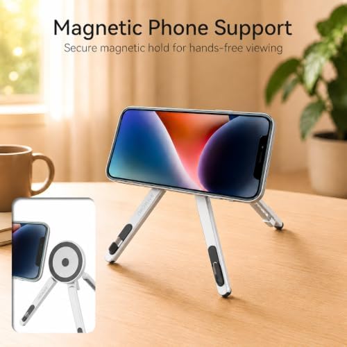 3-in-1 Portable Laptop Stand Magnetic Phone Holder Foldable Riser