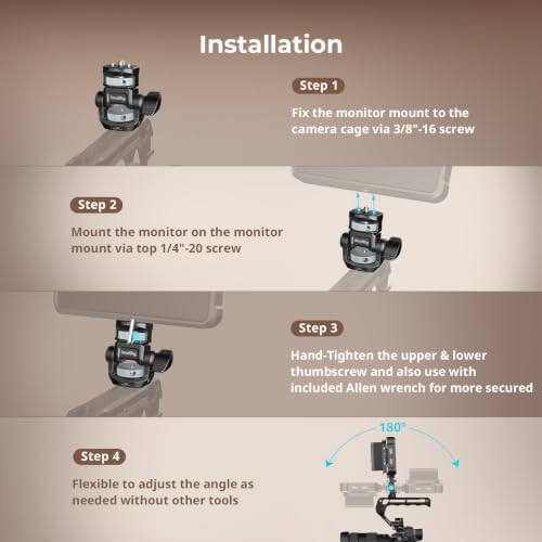 SMALLRIG Camera Monitor Mount with 3/8"-16 Locating Screw for ARRI