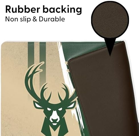 Northwest NBA Milwaukee Bucks Embossed Anti-Fatigue Mat, Cushioned Kitchen Floor Rug, Non-Slip PVC Standing Comfort, 18 x 30 in