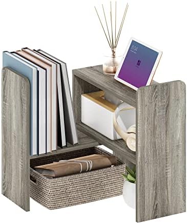 Furinno Classic Geometric Desk Organizers and Accessories, Grey Oak