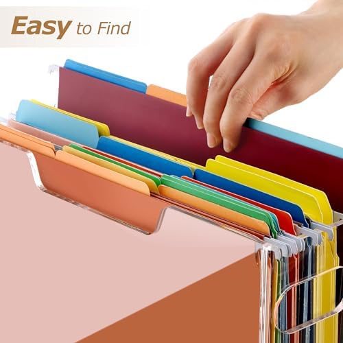 Acrylic File Folder Organizer, Letter Size Hanging File Organizer