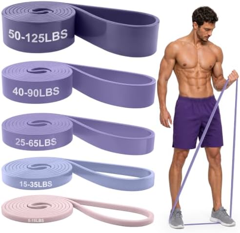 Renoj Resistance Bands for Working Out, 5 Levels Pull Up Assistance Bands Set for Workout, Exercise, Home Gym & Strength Training