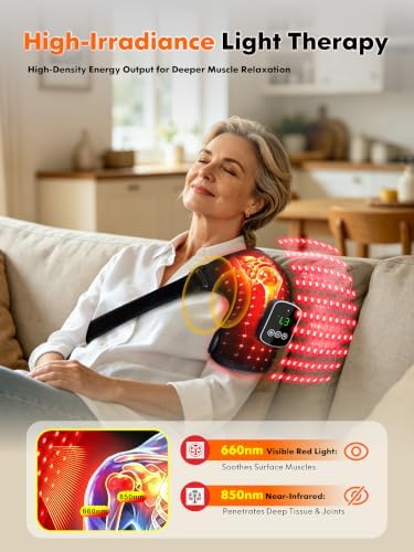 Red Light Therapy Shoulder Massager Heating Pad for Pain Relief
