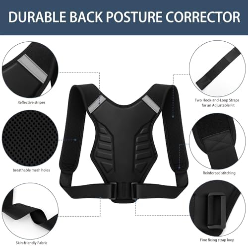 Posture Corrector for Women and Men Back Brace Upper Straightener Instant Support Hunchback Upright Straight Under Shirt Rounded Shoulder Relief Pain Correcting Spine Adjustable (L/XL)