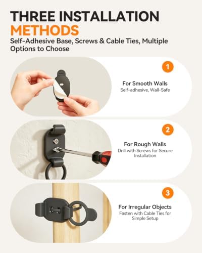 15 Pack Adjustable Elastic Adhesive Cable Clips, Cable Management Holder