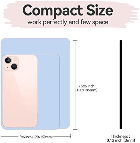 Small Mini Mouse Pad, 5x6 & 5.7x7.5 Inch, Portable, Waterproof, Non-Slip Rubber Base, Fits Wireless Laptop, Blue