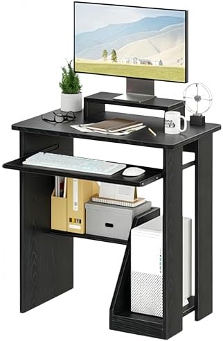 ALISENED 30 Inch Computer Desk, with Keyboard Tray & Monitor Stand