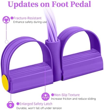 Pedal Resistance Band with Handle, Upgraded 6-Tube Exercise Bands