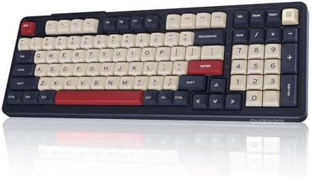 AUSDOM H98 Wireless Bluetooth Mechanical Keyboard, BT5.3/Type-C/2.4G Tri-Mode Hot Swappable Custom Gaming Keyboards, Gasket, RGB, Numpad, Computer Keyboard for Mac/Win/Office, 98 Keys(Click Sound)