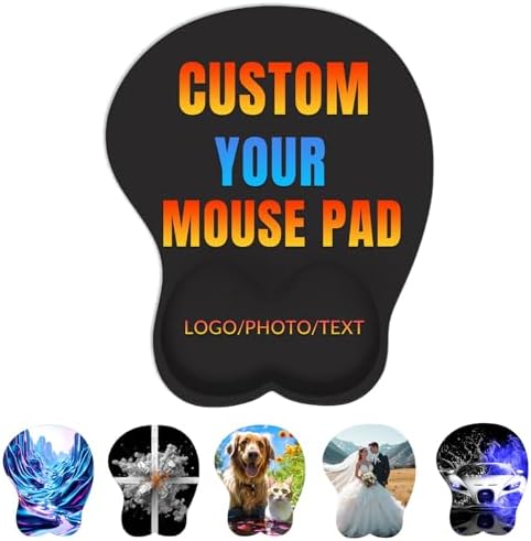 Custom Mouse Pad with Wrist Rest, Personalized Photo Ergonomic Mousepad