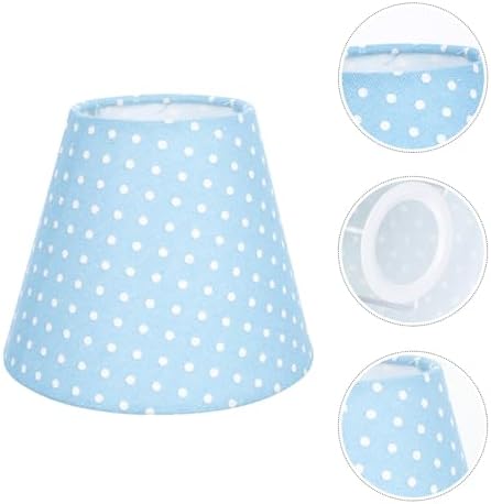 Luxshiny Creative Polka Dot Cloth Lampshade Blue Bottom Soft Light Filter Home Decor for Wall Floor Bedside Lamps Fabric Cover