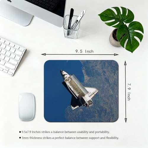 9.5x7.9 Inch Office/Gaming Mouse Pad, Space Shuttle Atlantis Soaring Over The Mediterranean Sea Near The Algerian Coast Cute Anti-Slip Mat for Desk