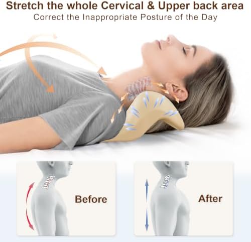 Cervical Neck Pillow with Back Massage Point Neck and Upper Back Stretcher