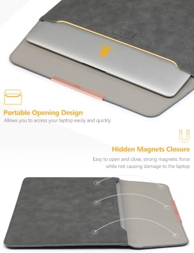 HYZUO 13 Inch Laptop Sleeve Case with Stand for MacBook Air, Space Gray