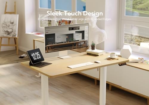 Claiks Electric Height Adjustable Standing Desk, 48x24 Inch, Nature
