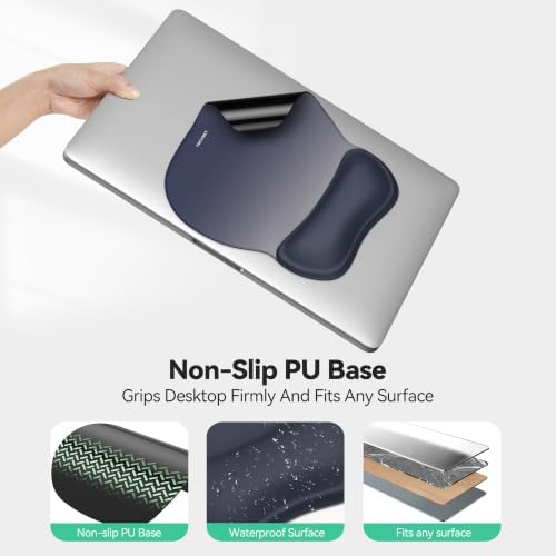 TECKNET Gel Ergonomic Mouse Pad with Wrist Rest, Non-Slip PU Base, Gradient