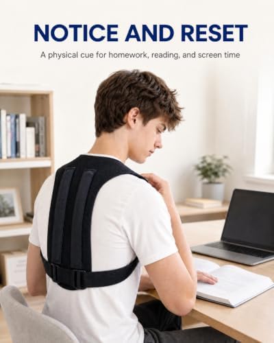 Teen Boys' Back Brace Posture Corrector, Wide Adjustable Straps
