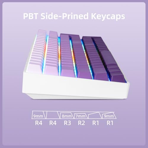 ZORNHER ZH100 Wireless Mechanical Keyboard,98% Purple Creamy Keyboard with Number Pad,Full Size Gaming Keyboard,Lighted Up PBT Dipped Keycaps,KKT Red Switches