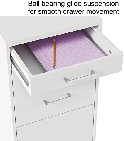 STAPLES 3-Drawer Vertical File Cabinet, Letter/Legal, Locking, White